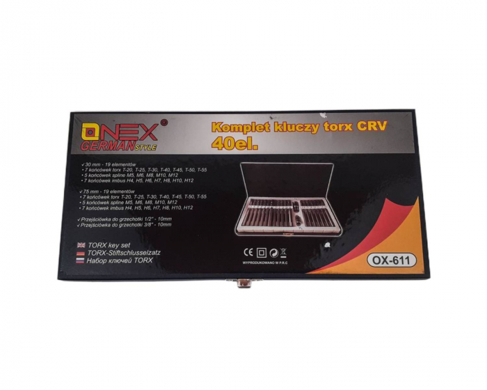 Trusa Set bit torx hex spline 41 piese scurte, lungi 1/2 3/8 (OX-611) [2]