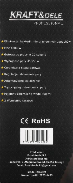 Aparat de calcat cu abur 1800W, debit 45 g/min, rezervor 300 ml, talpa ceramica (KD4321) [12]