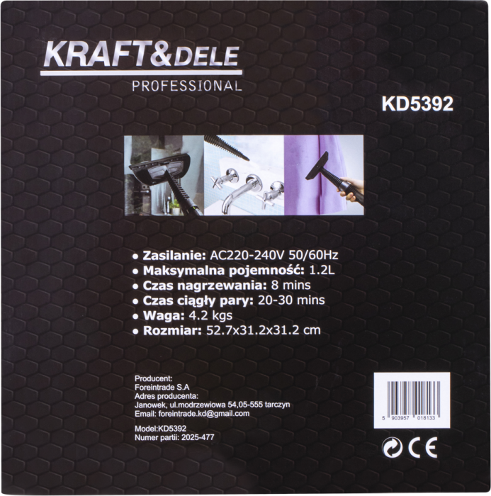 Aparat de curatat cu abur, 2100W 1.2L + accesorii (KD5392) [16]