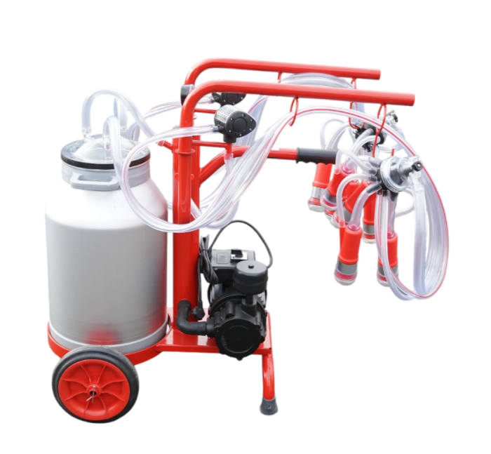 Aparat de muls vaci 2 posturi bidon 40L aluminiu cu vid in cadru (vacuum) DISDT07 (BK98081) [4]