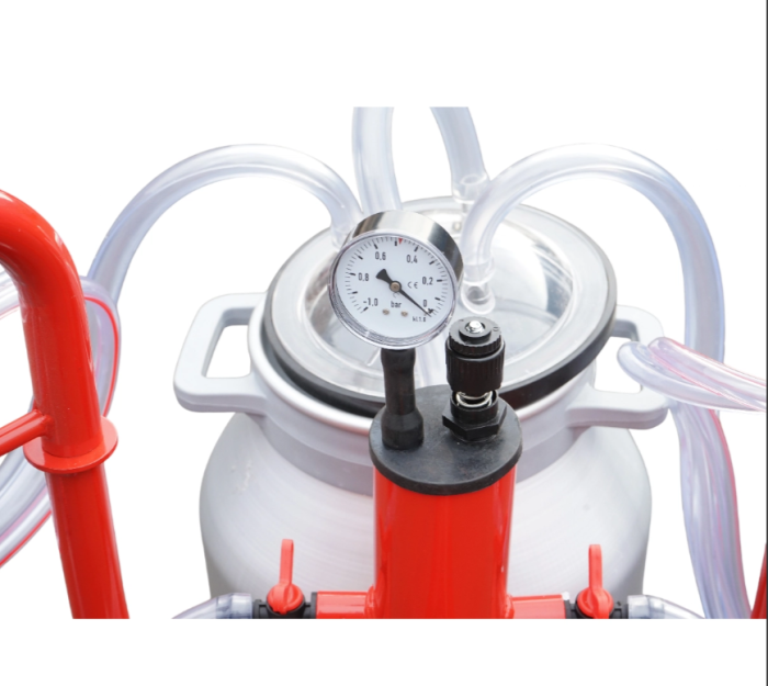 Aparat de muls vaci 2 posturi bidon 40L aluminiu cu vid in cadru (vacuum) DISDT07 (BK98081) [7]