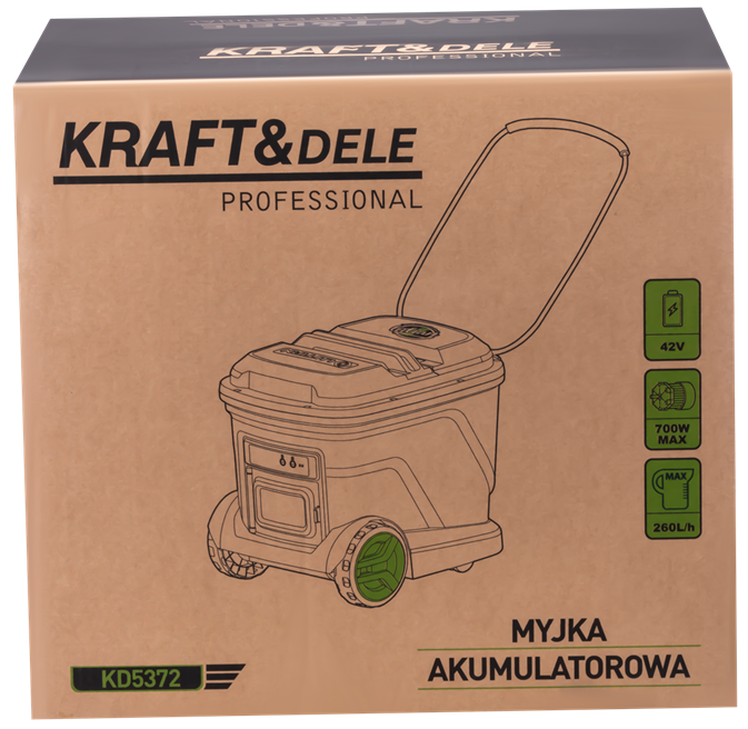 Aparat de spalat cu presiune cu acumulator rezervor 20L 700W 42V 3000 mAh 200 bar 260 l/h (KD5372) [14]