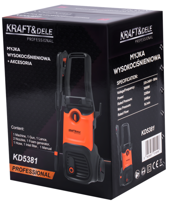 Aparat de spalat jet cu presiune, 3000 W, 240 bar 9 Lmin (KD5381) [12]
