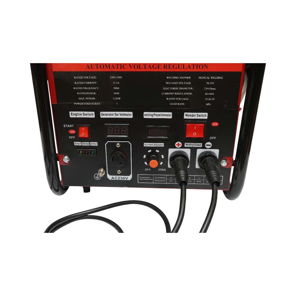 Aparat de sudura 160A cu generator electric 5KW/220V, motor pe benzina 13CP, pornire manuala Breckner Germany DISTW23 (BK76319) [7]