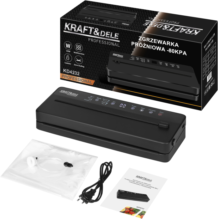 Aparat de vidat si sigilat 150W, 30 cm, -80 kPa, cu mod puls (KD4232) [11]