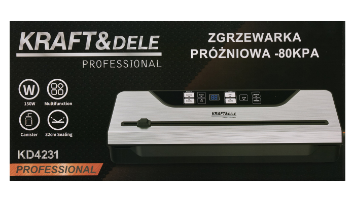 Aparat de vidat si sigilat 150W, 32 cm, -80 kPa, cu functii avansate (KD4231) [17]