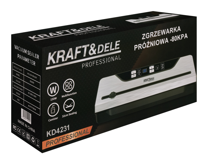 Aparat de vidat si sigilat 150W, 32 cm, -80 kPa, cu functii avansate (KD4231) [20]