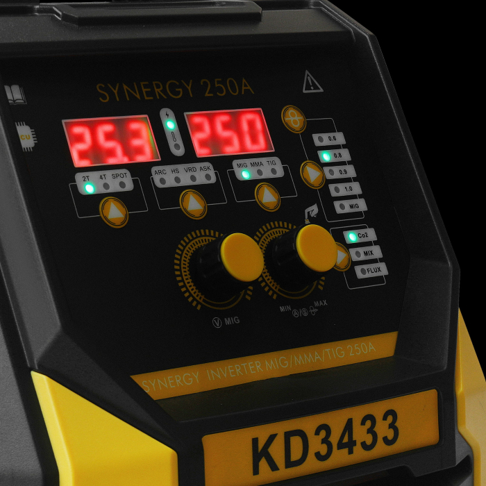 Aparat Invertor de sudura MIGMAG, MMA, Lift-TIG, 250A, 0,6-1,2mm sarma flux cu gaz sau fara CO2 (KD3433) [10]