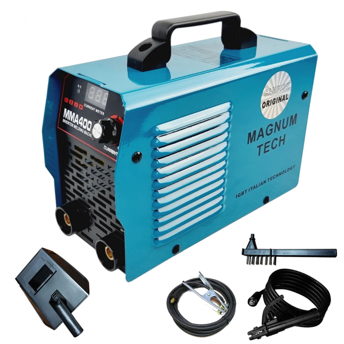 Aparat invertor sudura 400A Egold/Fag/Magnum + masca AUTOMATA cristale + accesorii (galben/gri/albastru) [3]