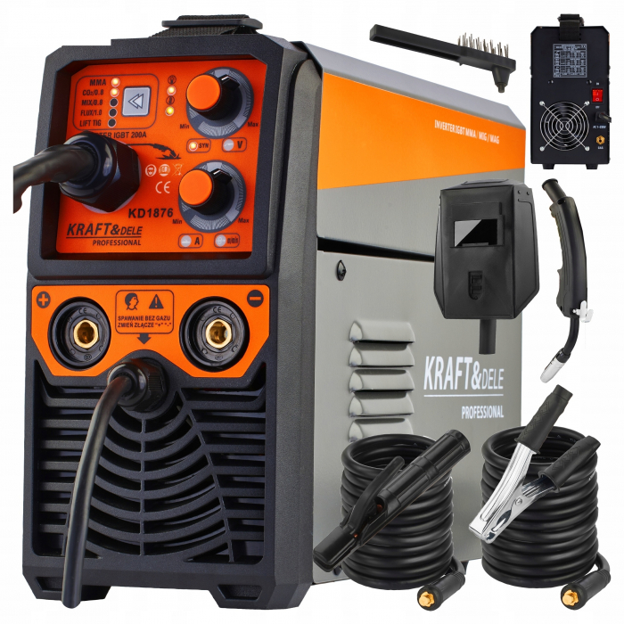 Aparat invertor sudura MIG MAG MMA 200A electrozi sarma cu- si fara gaz + accesorii (KD1876) [1]