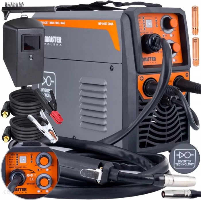 Aparat invertor  sudura MIG MAG MMA 200A electrozi sarma cu- si fara gaz + fir sudura (MP0107+F) [4]