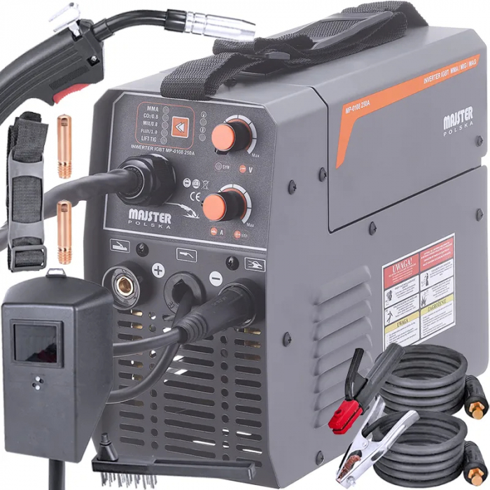 Aparat invertor  sudura MIG MAG MMA 250A electrozi sarma cu- si fara gaz + accesorii (MP0108) [1]