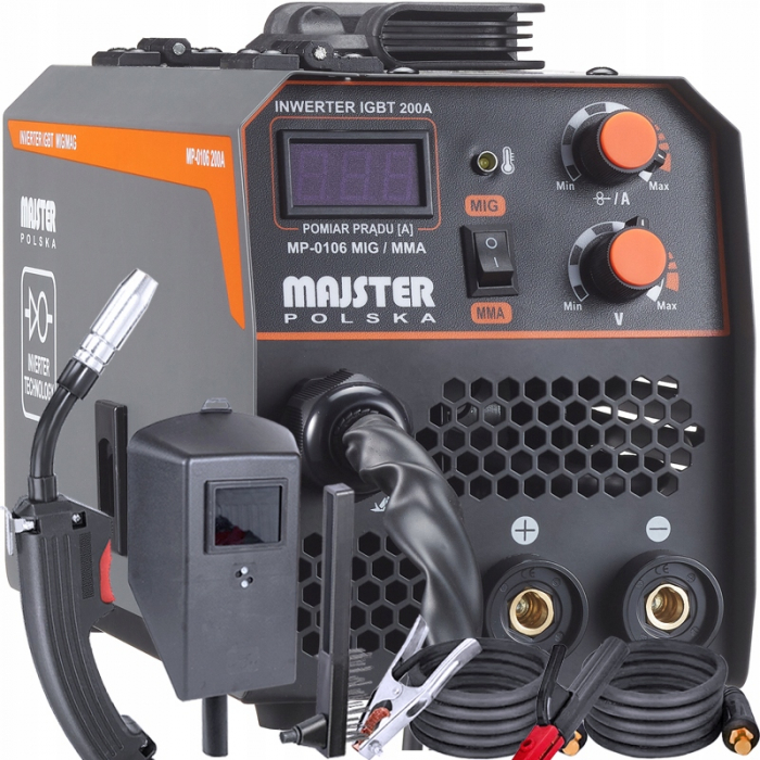 Aparat invertor sudura MIG MMA 200A electrozi sarma flux fara gaz + masca automata + fir sudura (MP0106+M+F) [2]