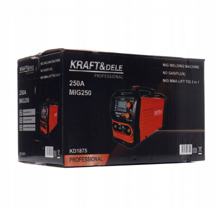 Aparat, invertor sudura MIG MMA 250A sarma flux fara gaz + Masca sudura cu inchidere automata, cu reglaj, cristale lichide (KD1875+V75207) [6]