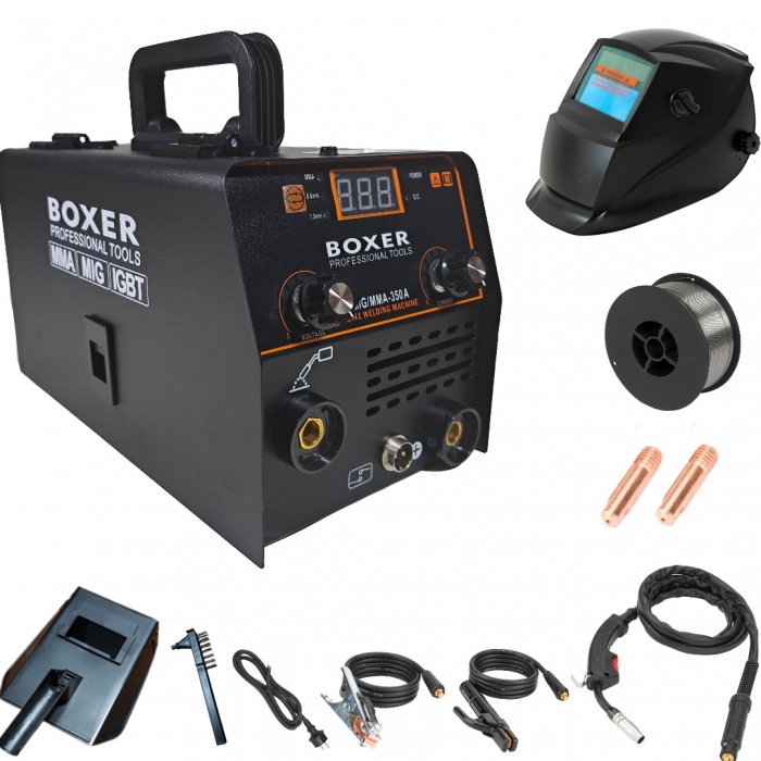 Aparat, invertor sudura MIG MMA 350A + masca automata + fir flux + accesorii (SR-2020+M+F) [1]