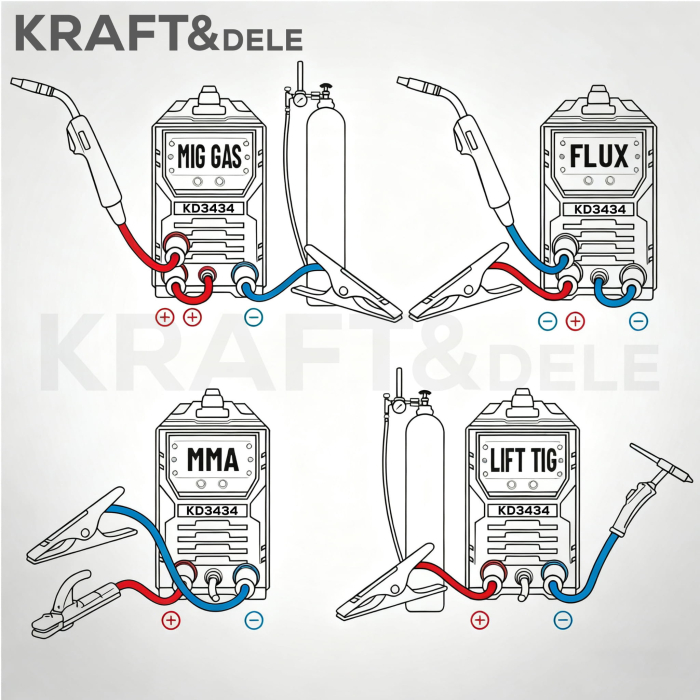 Aparat, invertor sudura MIG MMA TIG 255A sarma flux fara gaz (KD3434) [7]