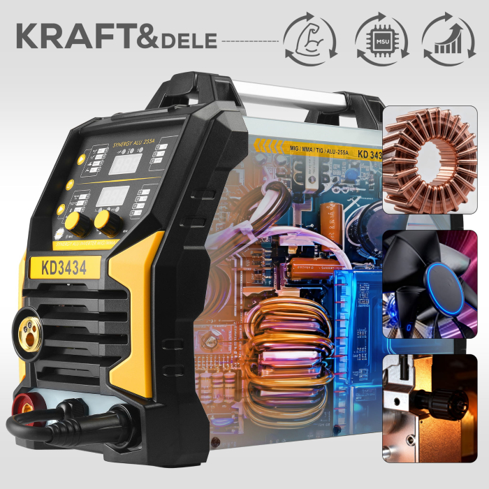 Aparat, invertor sudura MIG MMA TIG 255A sarma flux fara gaz (KD3434) [4]