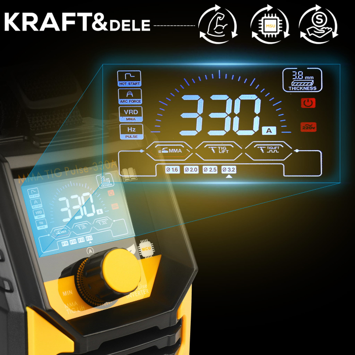 Aparat invertor sudura sudat 330 Amperi LCD + accesorii (KD3430) [8]