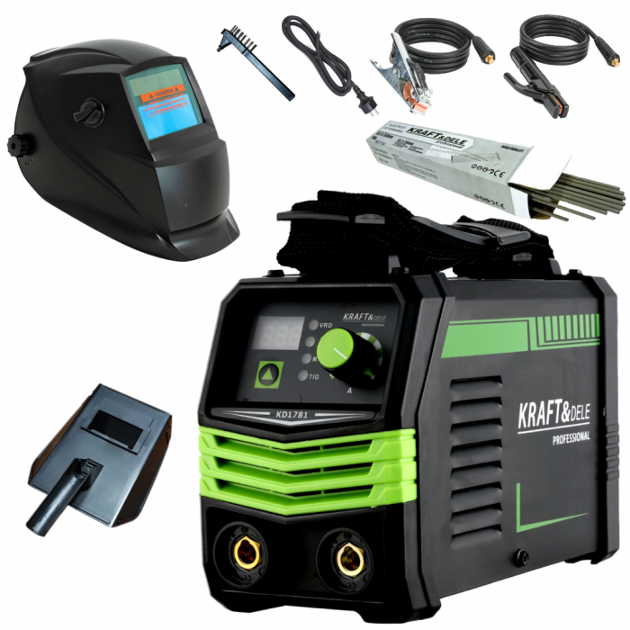 Aparat invertor sudura sudat 330 Amperi + masca automata + electrozi 2.5mm 300mm (KD1781+KD1153+V75207) [1]