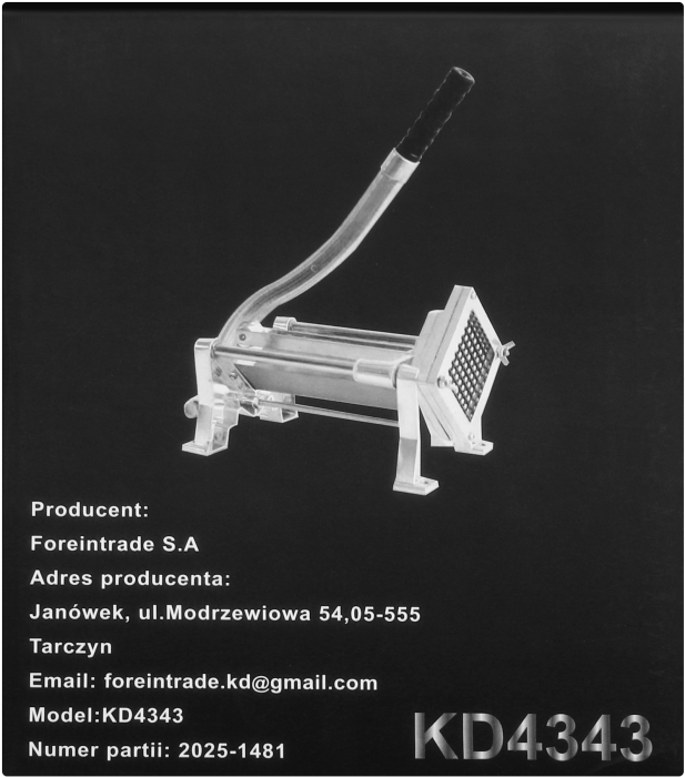 Aparat manual pentru taiat cartofi și legume cutter pentru cartofi prajiti, lame interschimbabile, constructie din Inox și aluminiu (KD4343) [13]