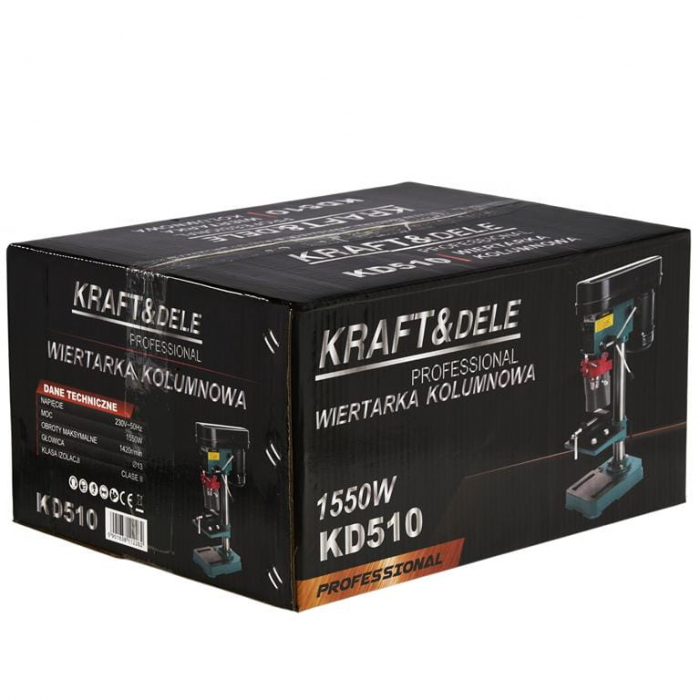 Aparat, masina de gaurit, bormasina fixa 1550W de banc coloana verticala (KD510) [5]