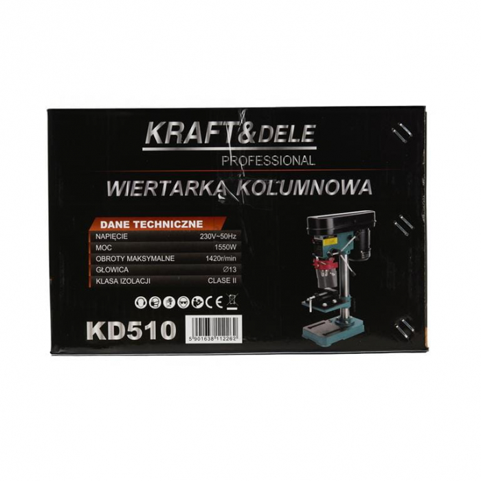 Aparat, masina de gaurit, bormasina fixa 1550W de banc coloana verticala (KD510) [6]