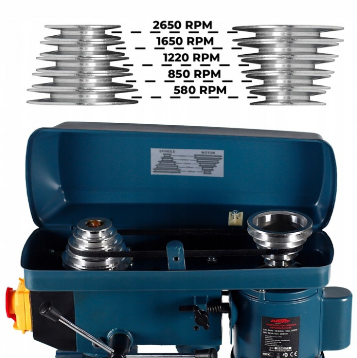 Aparat, masina de gaurit, bormasina fixa 2150W 13mm de banc coloana verticala (KDP2200) [8]