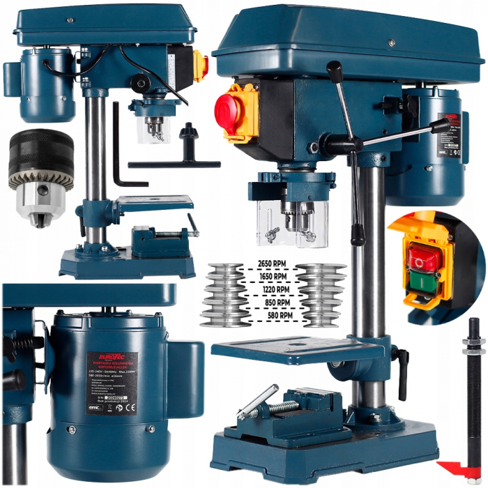 Aparat, masina de gaurit, bormasina fixa 2150W 13mm de banc coloana verticala (KDP2200) [1]