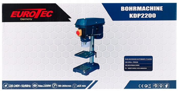 Aparat, masina de gaurit, bormasina fixa 2150W 13mm de banc coloana verticala (KDP2200) [4]