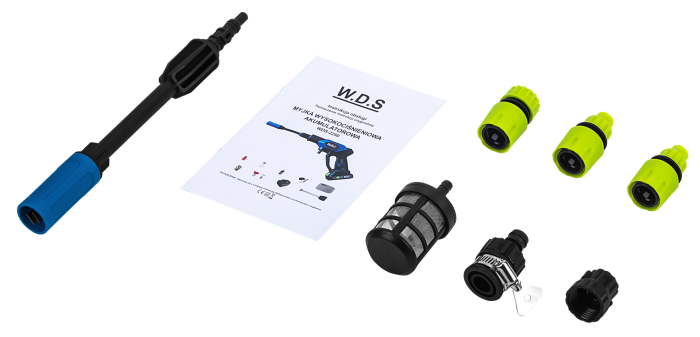 Aparat masina pistol de spalat cu presiune cu acumulator baterii 2x4Ah 20V 60bar + accesorii (WDS2250) [13]