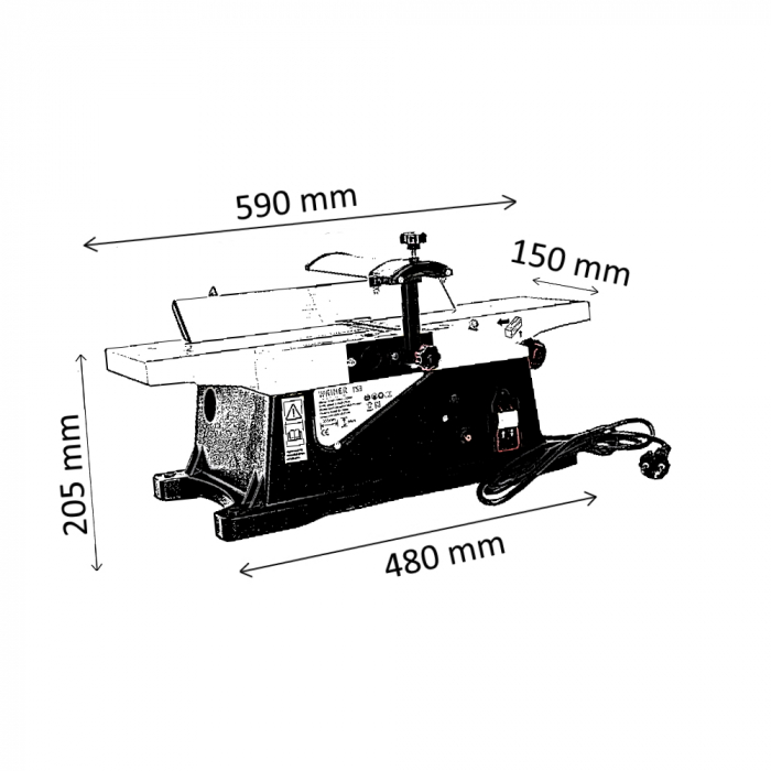 Aparat masina rindeluit stationar 2200W 150mm cu grosime rindea abric abricht (TS3) [2]