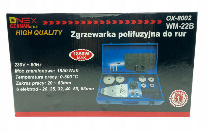 Aparat plita lipire sudura tevi PPR 1850W 20-63mm Polipropilena 0-300ᵒC (OX-8002) [9]