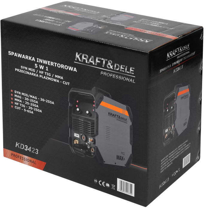 Aparat sudura 5 in 1 255A – MIG, MAG, MMA, TIG și tăietor cu plasmă (KD3423) [37]