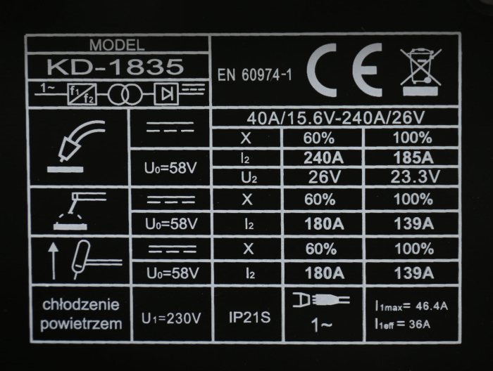Aparat Sudura Invertor 3in1 MMA MIG TIG 20-240A (KD1835) [15]
