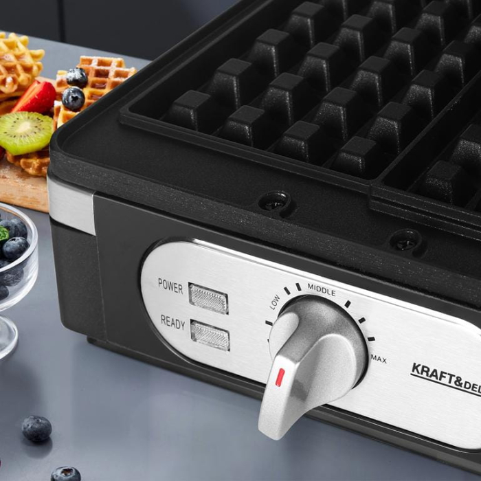 Aparat vafe gofre 2000W, 3 trepte temperatura alimentare 220-240V (KD4100) [6]