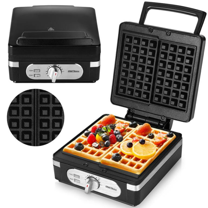 Aparat vafe gofre 2000W, 3 trepte temperatura alimentare 220-240V (KD4100) [2]