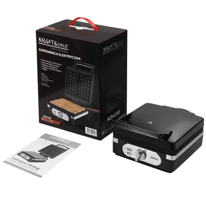 Aparat vafe gofre 2000W, 3 trepte temperatura alimentare 220-240V (KD4100) [14]