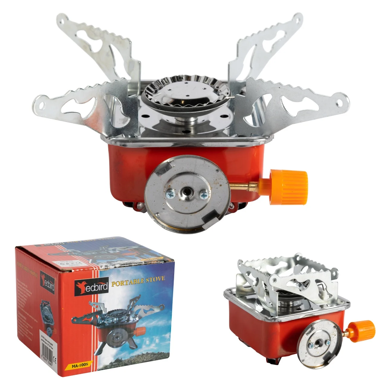 Aragaz camping putere termica 2.8 kw aprindere piezo-electrica compatibil rezerva gaz spray 95x95mm (GF-2437) [2]