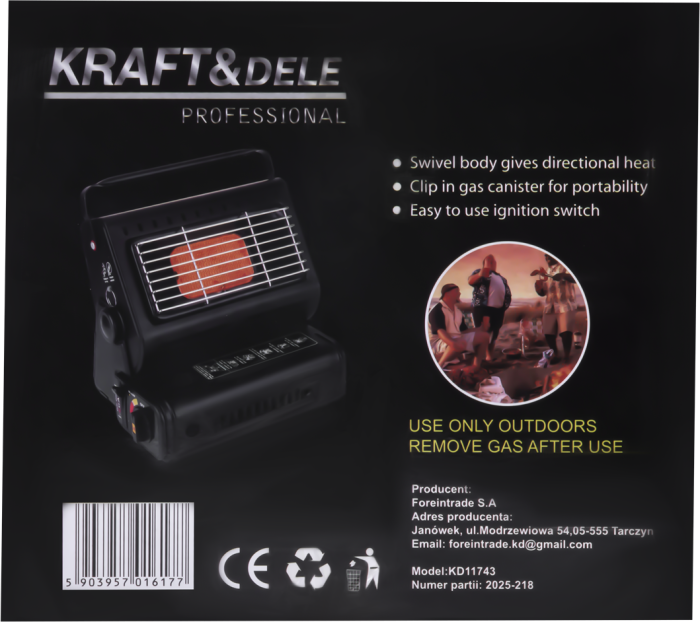 Aragaz cuptor incalzitor camping pe gaz 1.8 Kw (KD11743) [16]