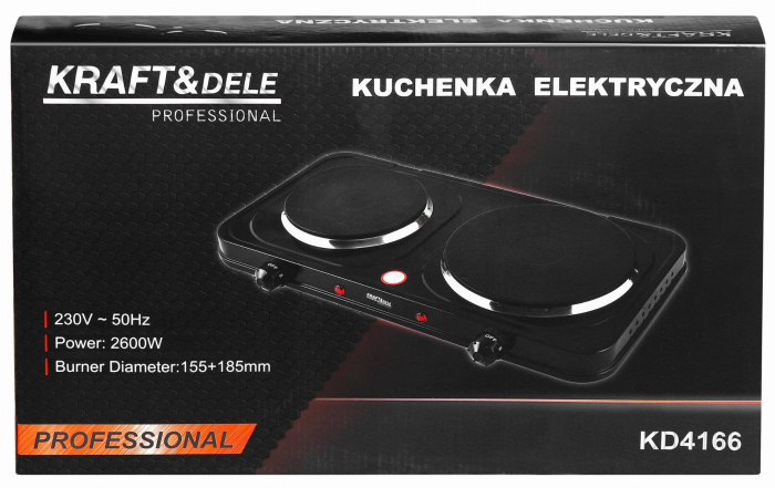 Aragaz electric cu 2 arzatoare 2600W 155 si 185 mm cu termostat reglabil (KD4166) [17]