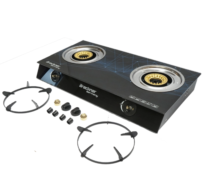 Aragaz, plita cu 2 arzatoare din fonta 3KW, sticla securizata 700x380x94mm DISMM73 (BK78956) [2]