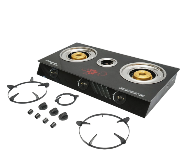 Aragaz, plita cu 3 arzatoare metalice 2.5KW, sticla securizata 700x380x94mm DISMM74 (BK78957) [2]