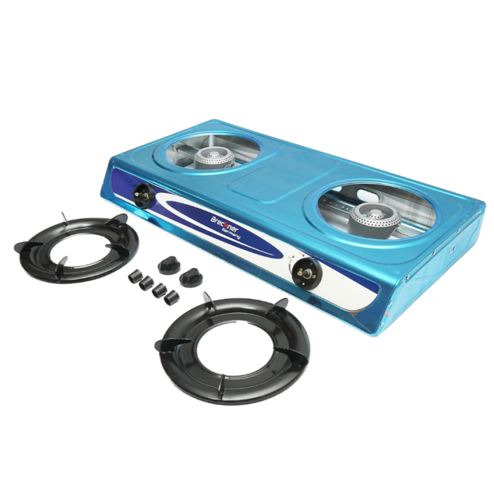 Aragaz, plita din inox cu 2 arzatoare din fonta 2.5KW, aprindere automata 715x380x94mm DISMM72 (BK78955) [2]