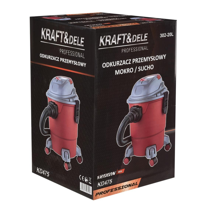Aspirator industrial umed uscat 1200W 20L (KD475) [24]