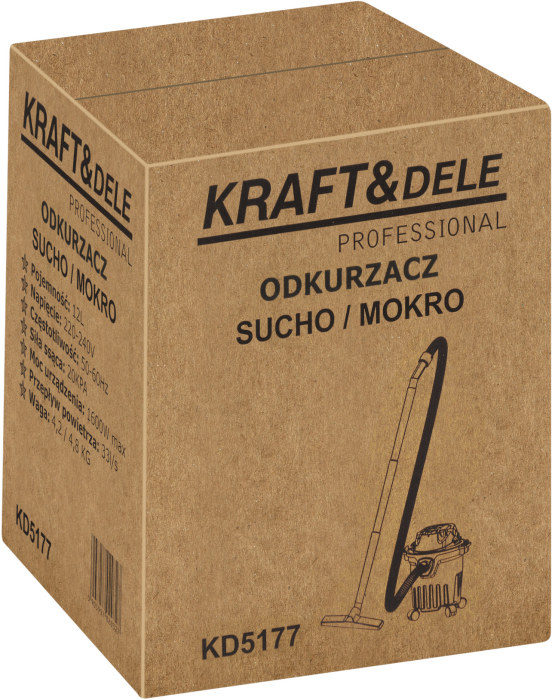 Aspirator umed-uscat 12L, 1600W, functie suflare, 20 kPa (KD5177) [21]