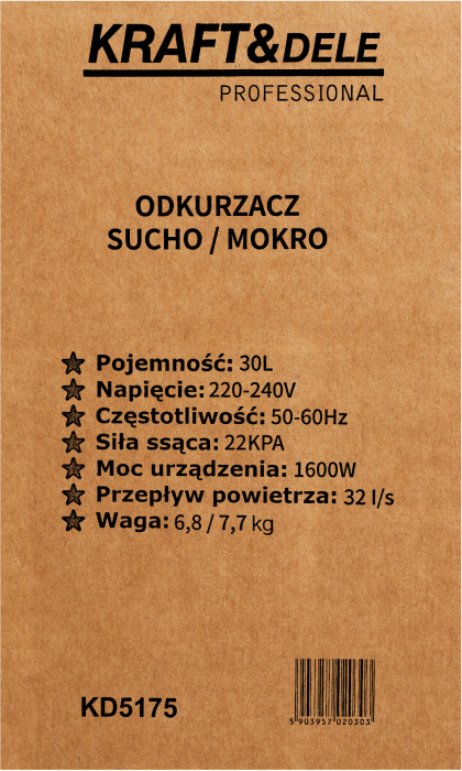 Aspirator umed uscat 30 L cu filtru HEPA si functie suflare (KD5175) [21]