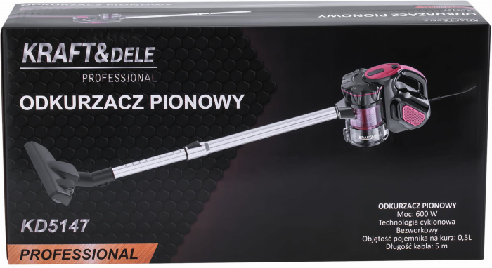 Aspirator vertical de mana 220 230V 600W 0.5L + accesorii (KD5147) [2]