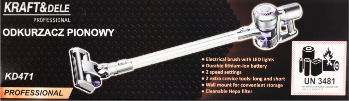 Aspirator vertical fara fir 22.2V 0.8L cu perie LED si acumulator Li-Ion (KD471) [31]