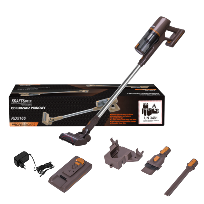Aspirator vertical pe baterii acumulator 25,2V 2500mAh + accesorii (KD5166) [2]