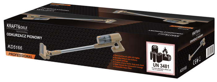 Aspirator vertical pe baterii acumulator 25,2V 2500mAh + accesorii (KD5166) [12]